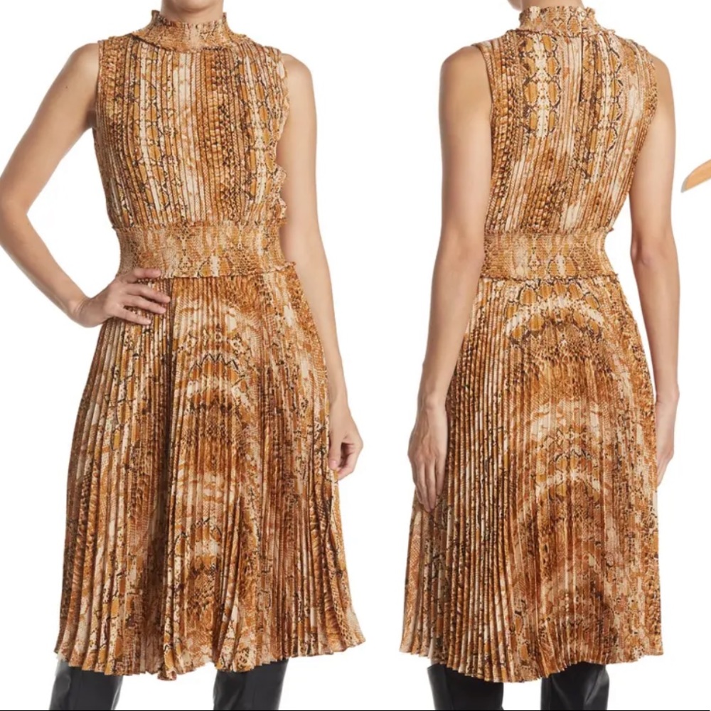 - NANETTE LEPORE Printed Pleated
Sleeveless Dress